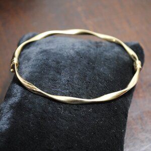 Gold-plated 925 Lirm Italy Wavy Twist Sterling Silver Bangle